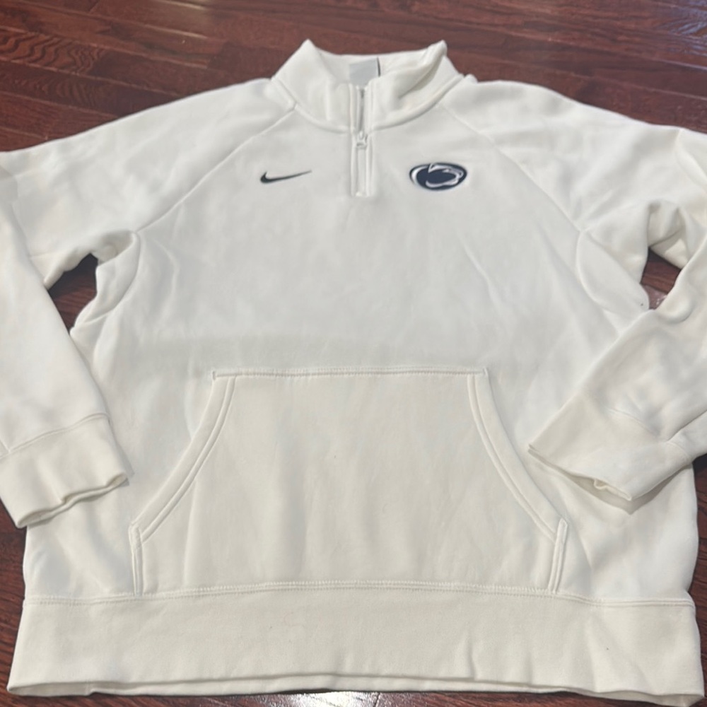 Nike Penn State White Quarter-Zip Sweatshirt Pullover
